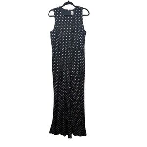 Anne Klein Black White‎ Polka Dot Sleeveless jumpsuit Size 14
